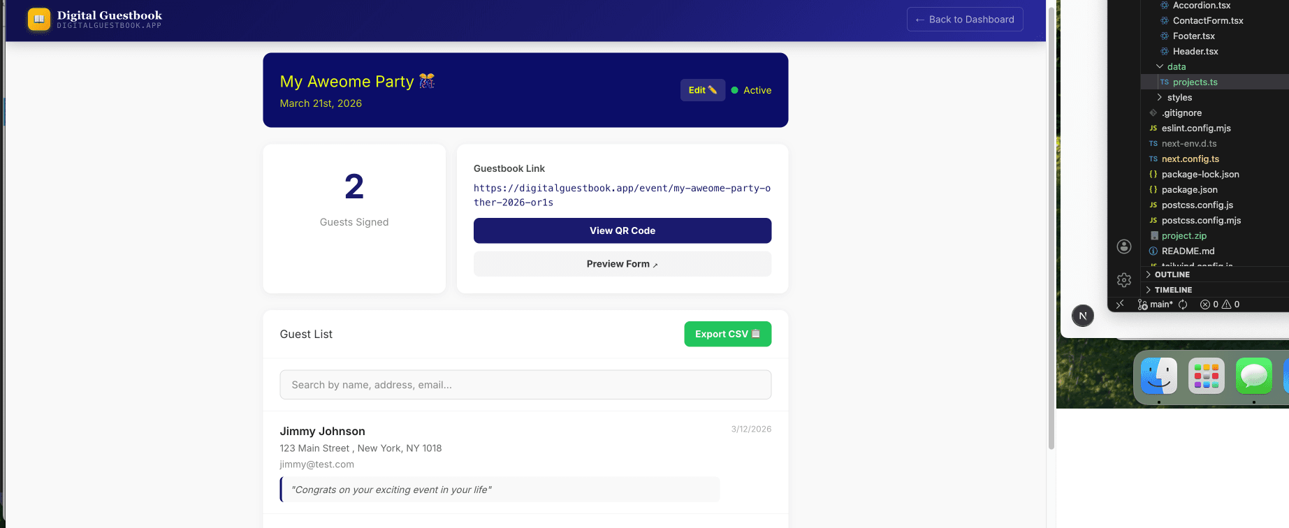 Digital Guestbook screenshot 2