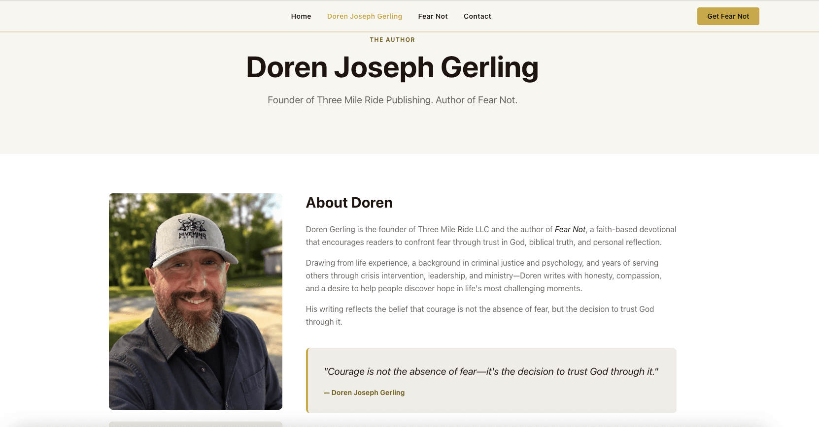 Three Mile Ride Publishing Website screenshot 2
